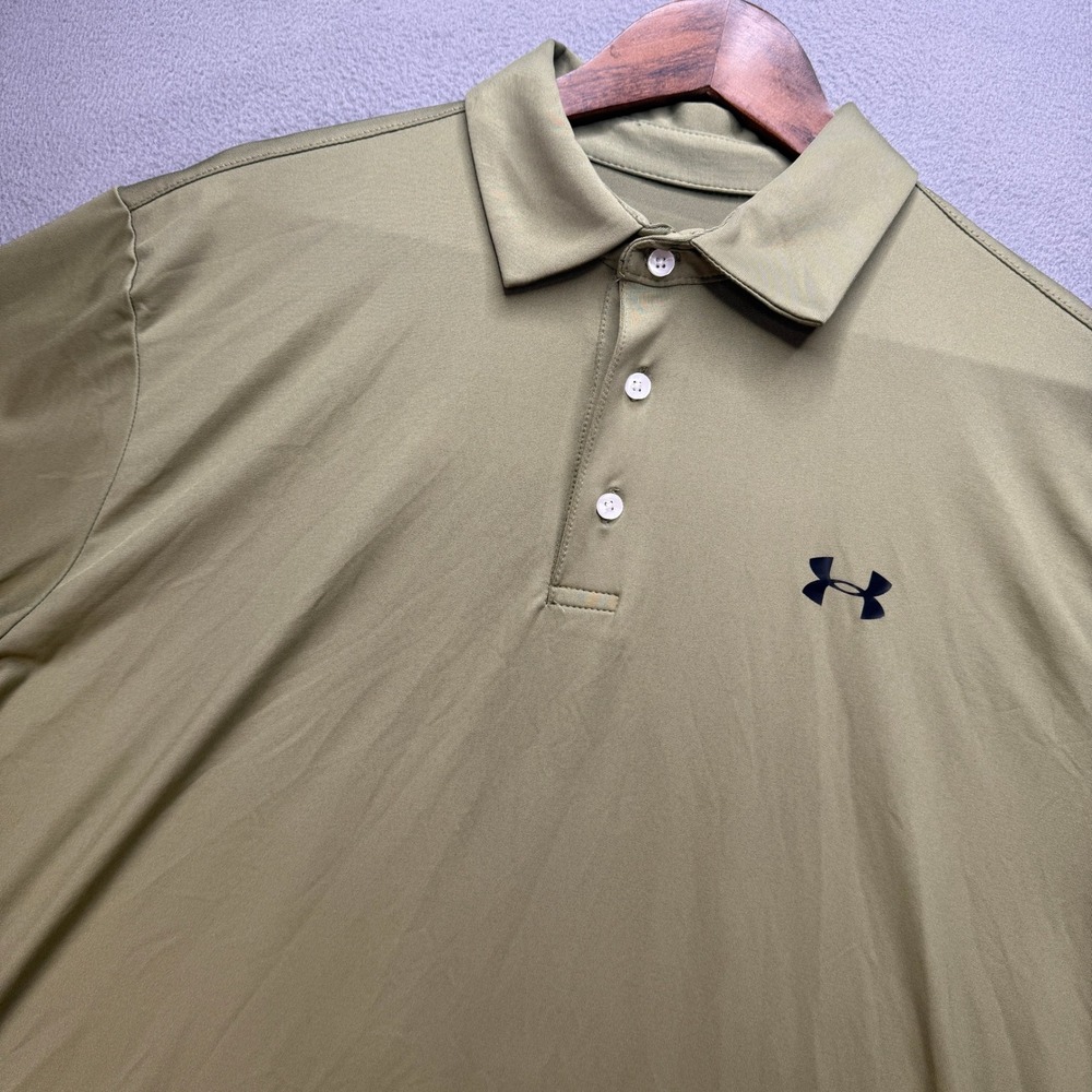 Under Armour The Playoff Polo Shirt Mens Medium Green Polyester Stretch Golf